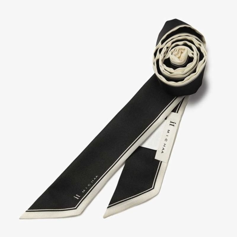 

IT MICHAA Itmisha Color Line Printed Silk Scarf ITOAAMF100 (2COLOR) IVORY_FREE