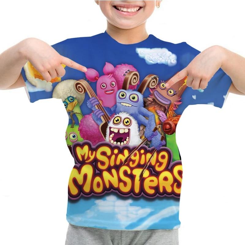 My Singing Monsters T-shirt Boys Girls Summer 3D Cartoon Anime T Shirt O-neck Casual Tshirt Kids Short Sleeve Children Tops Tees