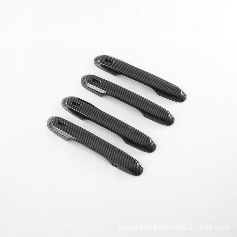 4Pcs Carbon Fiber/Silver ABS Car Door Handle Bar Cover Trim Styling Sticker Fit For Lexus RX