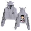 Felpa con cappuccio casual da donna Attack on Titan Shingeki no Kyojin con orecchie da gatto