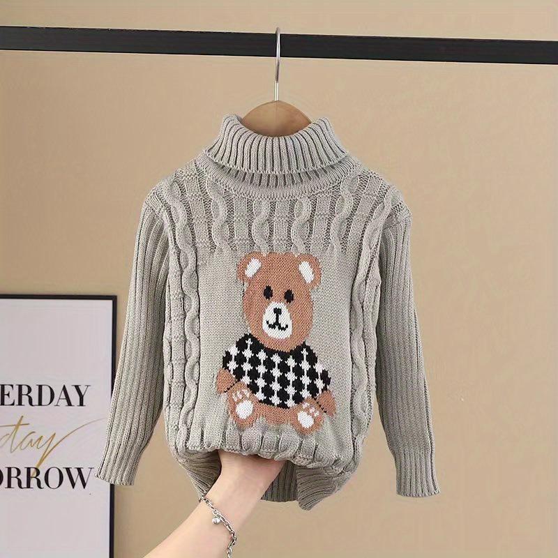 New Children's Sweater with Velvet for Boys, High Collar for Girls, Undercover