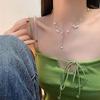 Krystallhjertehalskjede Mote Koreansk Wave Shiny Clavicle Chain Halskjede Kvinner Trendende festgaver