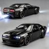 Sprühversion 1:24 Challenger SRT Hellcat Leichtmetall Sportwagen Modell Diecasts Metall Rennbahn Rennwagen Fahrzeuge Modell Sound Licht Geschenk