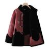 Elderly Women's Fleece-Lined Winter Cotton Jacket