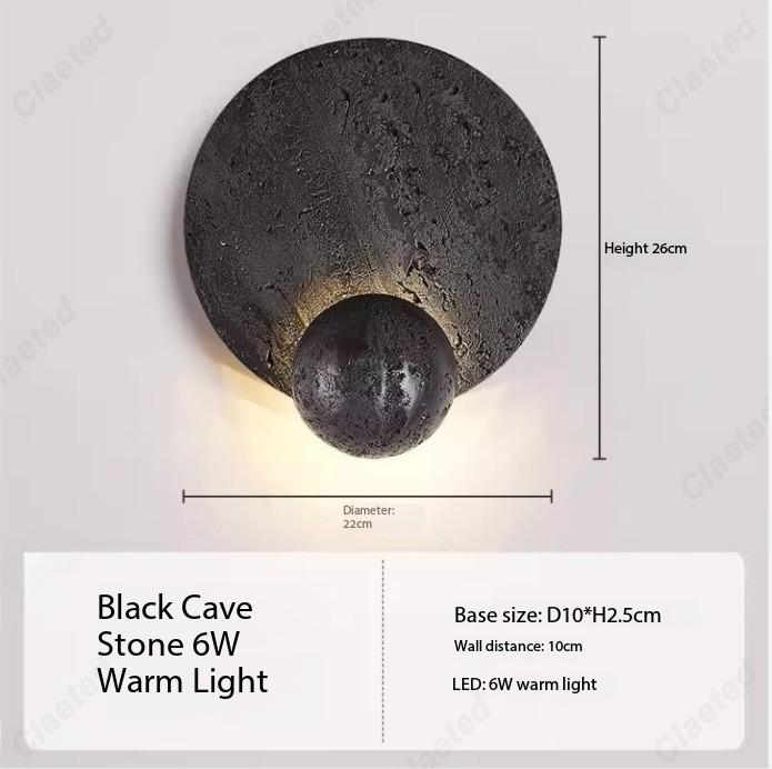 European LED Yellow Cave Stone Cream Wall Lamp Living Room Study Bedroom Bedside Atmosphere Decorative Lighting Lamps