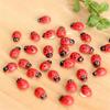 100Pcs Mini Wooden Ladybird Ladybug Self-adhesive Sticker Children Painted DIY Crafts Fairy Garden Figurine Miniature Home Decor