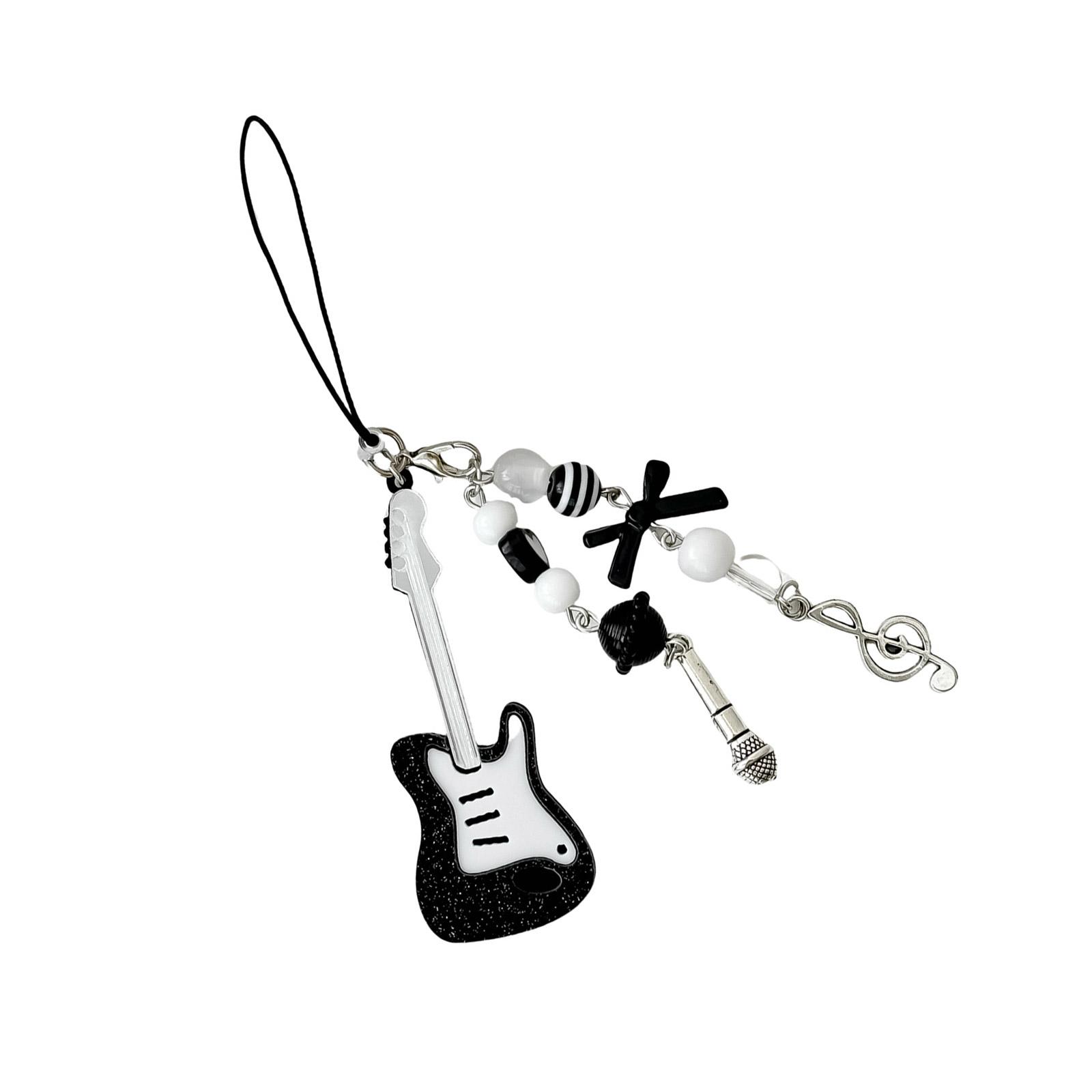 

Эстетичная музыкальная гитара брелок милые брелоки подвеска для подвешивания подходит для девушек и женщин любителей музыки подарок A
