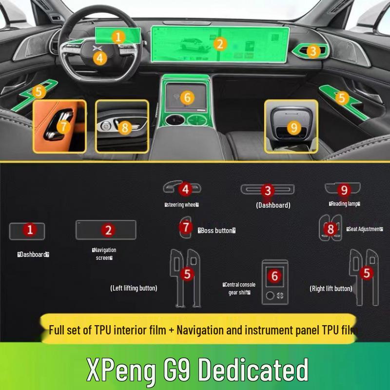 24X Xiaopeng G9 Dashboard & Gear Shift Transparent Protector Film
