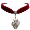Black Velvet Heartshaped Necklace Alloy Pendant For Women Summer Fashion Accessory