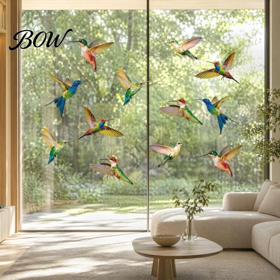 Anti-collision Window Decal Bird Stickers, Anti-Collision Strike Prevention Decal, Static Cling Glass Collision Film for Windows Doors, UV Reflective