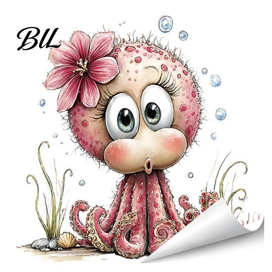 Window Art For Kids Room under The Sea Mermaid Clings Ocean Animal Whale Turtle Octopus Sticker Transparent Seahorse Anti-Collision Glass Anti C