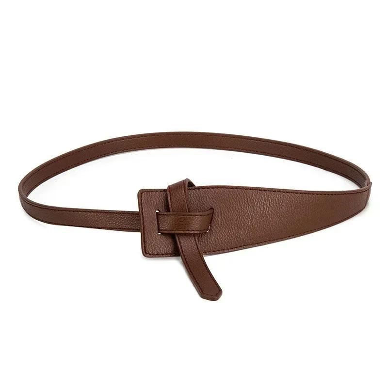 

Korean Style Irregular Buckle Belt Women Minimalist Waist Strap Fashion Windbreaker Coat Tie Accessories 70cm кавовий