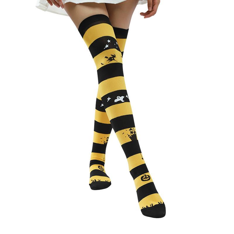 Over Halloween Cosplay Knee Thighhigh Socks Costume Festive Parties Cartoon