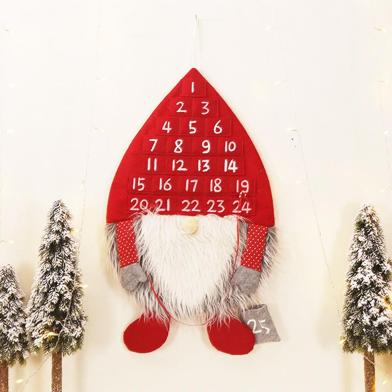 1 Stück Weihnachts-Advents-Timer Zuhause Tür Party Geschenke Gesichtslos Weihnachts-Countdown Ornamente Wandbehang Anhänger Weihnachtsmann Puppe