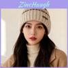 Knit Hat For Women With Geometric Pattern And Ear Flaps For Winter Cold Weather