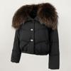 OFTBUY Winter Jacket Women Big Real Raccoon Fur Collar Natural Thick Warm Duck Down Coat Short Outerwear Streetwear Loose Casual
