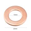 Oil Drain Plug Gasket Compression Washer Sealing Ring for Oil Change Outer Diameter 22mm Inner Diameter 12mm Thickness 1.5mm (Copper, M1222)