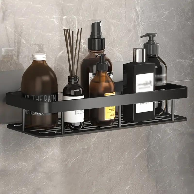Suction Cup Wall-Mounted Triangle Bathroom Shelf - Space Aluminum, No Drilling Required