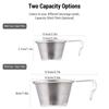 Sierra Cup Tea Coffee Sets of 4 Stainless Steel with Folding Handle 30ml and 70ml Options Perfect