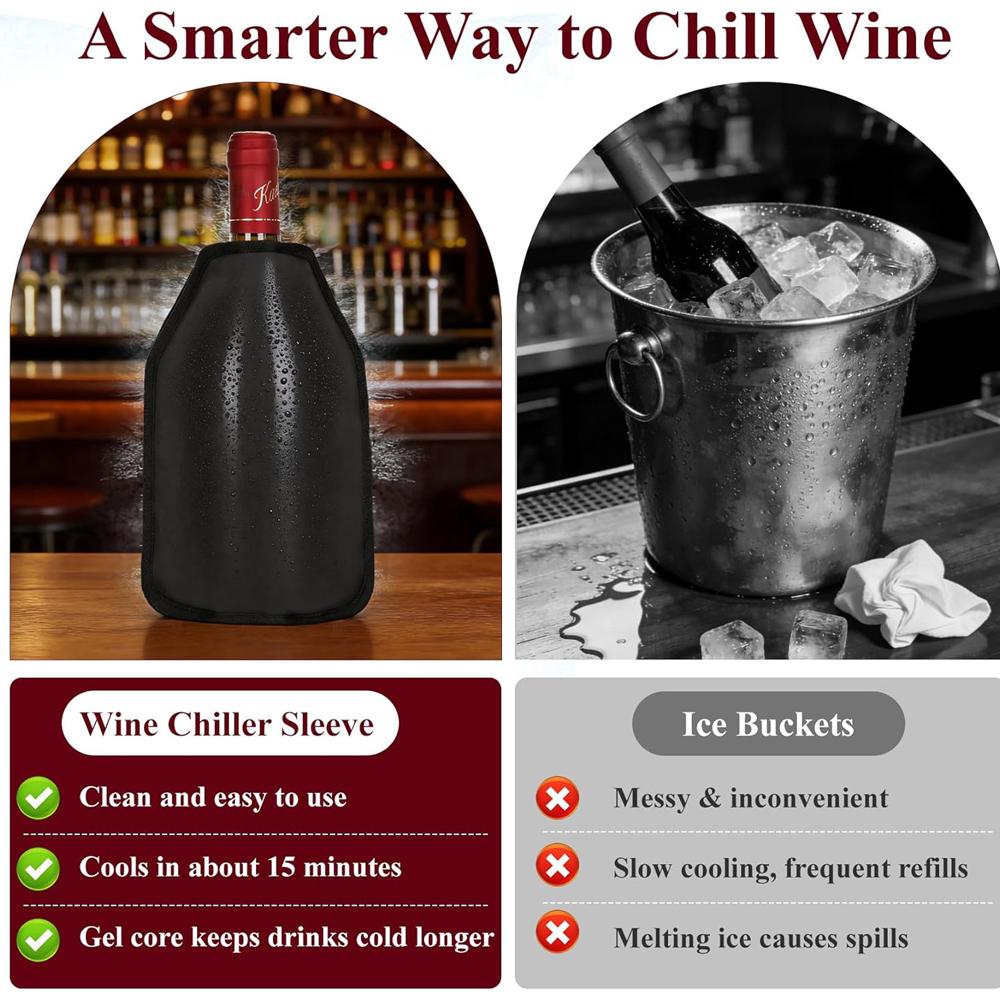 Porta Bicchieri per Vino Borsa del Ghiaccio Gelatina Picnic Bevande Manica Raffredda Vino in Nylon Porta Bevande Analcoliche Attrezzi da Bar per Birra Secchiello per Champagne
