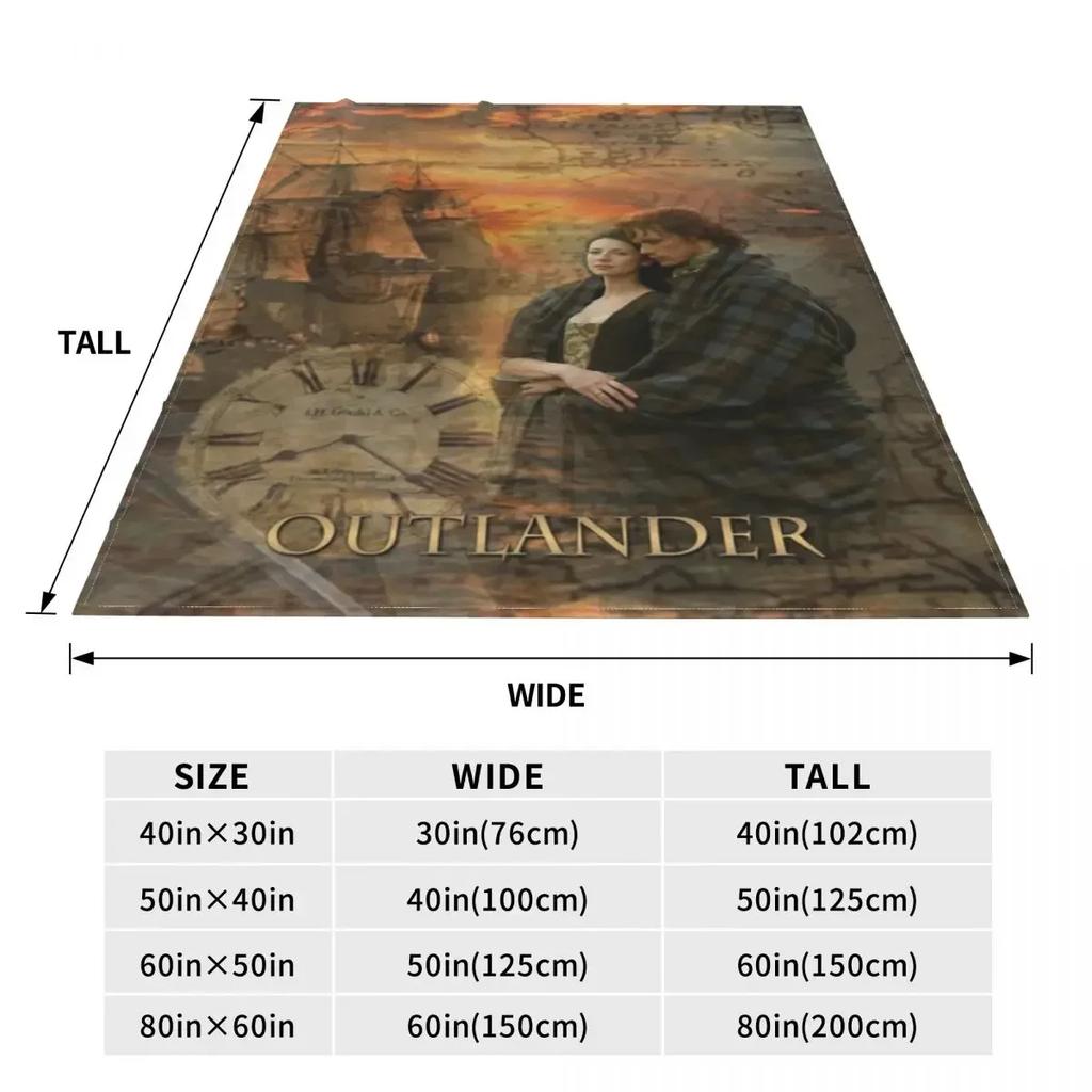 Outlander Weiche Strapazierfähige Decke Jamie und Claire Vintage Reise-Überwurfdecke Winter Neuheit Flanell Bettbezug Sofa Bettbezug