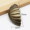 Retro Semicircular Shell Cabinet Handle with Patterned Alloy