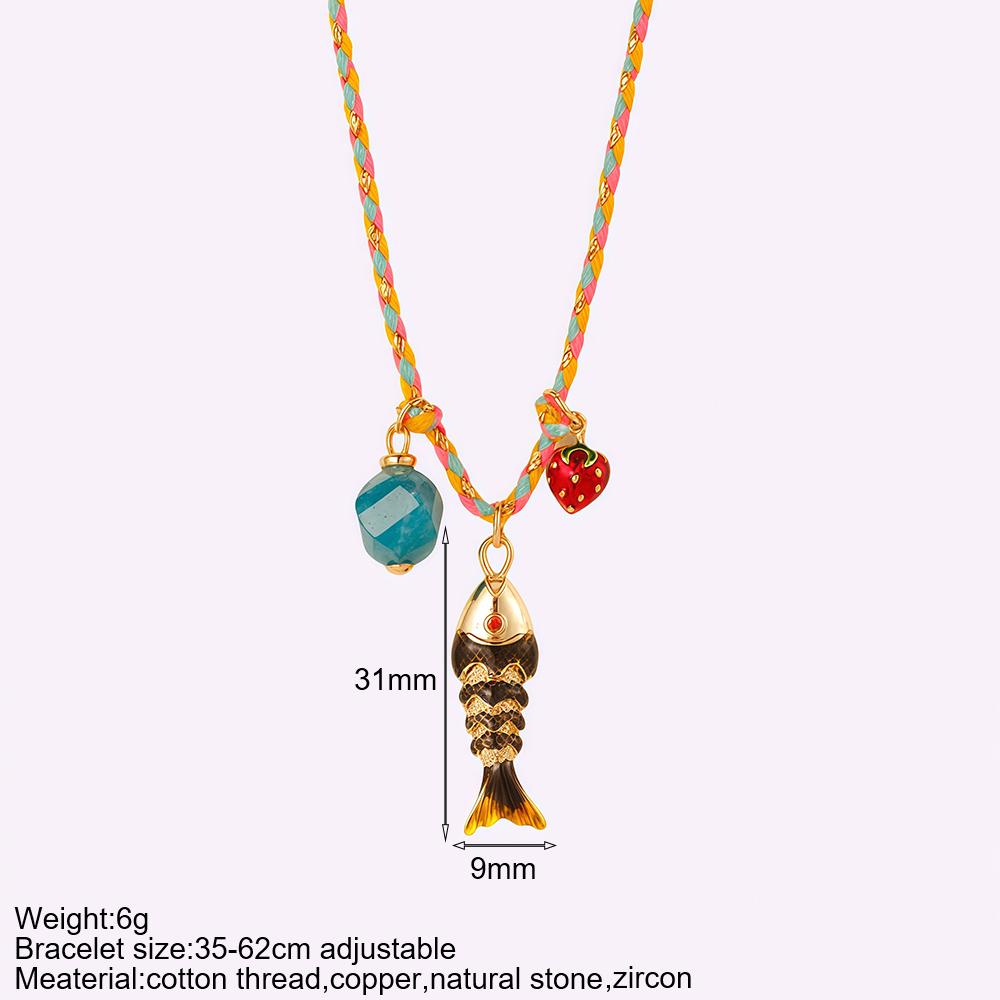 Collana Pesce Stile Boho Y2K per Donna Set da 3 Pezzi Carino Choker Stella Cuore Collari in Pietra Naturale Gioielli Estivi Trendy da Donna a Catena Lunga