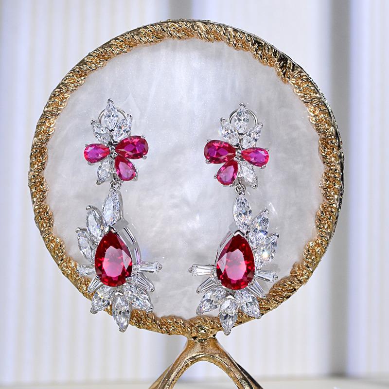 Gica Gema High Carbon Diamond Earrings 925 Sterling Silver Unique Design Romantic Fine Earrings Jewelry Wedding Party Gifts New Trend 8*12mm