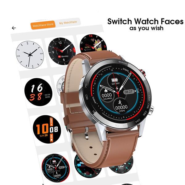 PL16 Smart Watch Men ECG PPG IP68 Waterproof Smartwatch 1.3inch 360*360 HD Full Touch Screen Fitness Sports Watchs