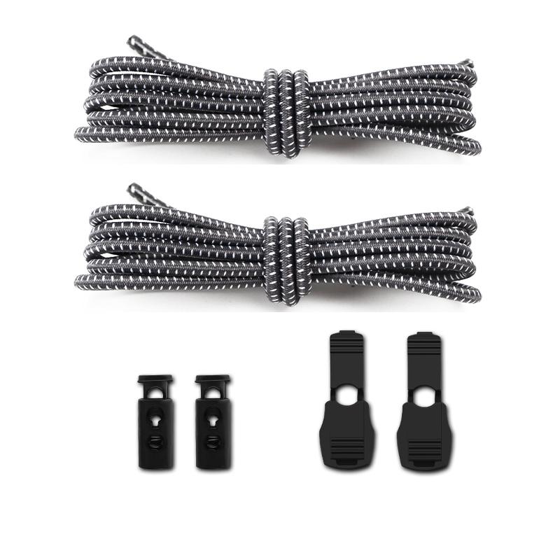 New 1Pair/3Pair Round Elastic Shoelace Unisex Quick-Release Shoelaces No-Tie Laces for Sneakers and Boots Shoe Laces