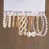 5 Pairs Elegant Wrapped Imitation Zircon Round Hoop Earrings Exaggerated Geometry Big Round Earrings Women's Party Set Zircon