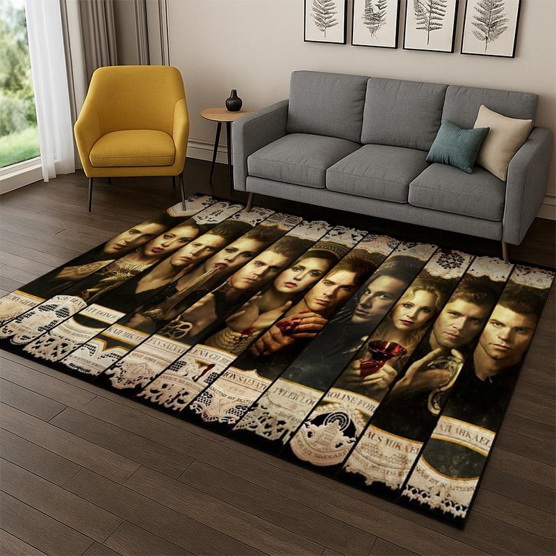 Tappeto The Vampire Diaries Damon Salvatore per Camera da Letto Soggiorno Divano Sala Giochi Zerbino Decorazione Casa, Tappeto Area Bambini Antiscivolo