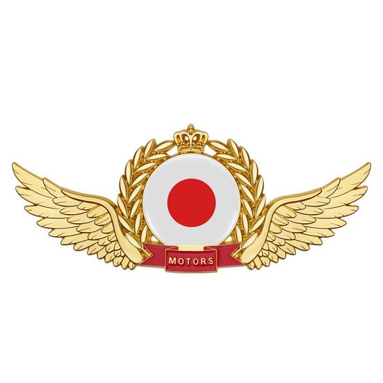 Delikat bil 3D dekorativ vattentät klistermärke Anti-rost Wing Crown National Flag 3D Emblem för bil