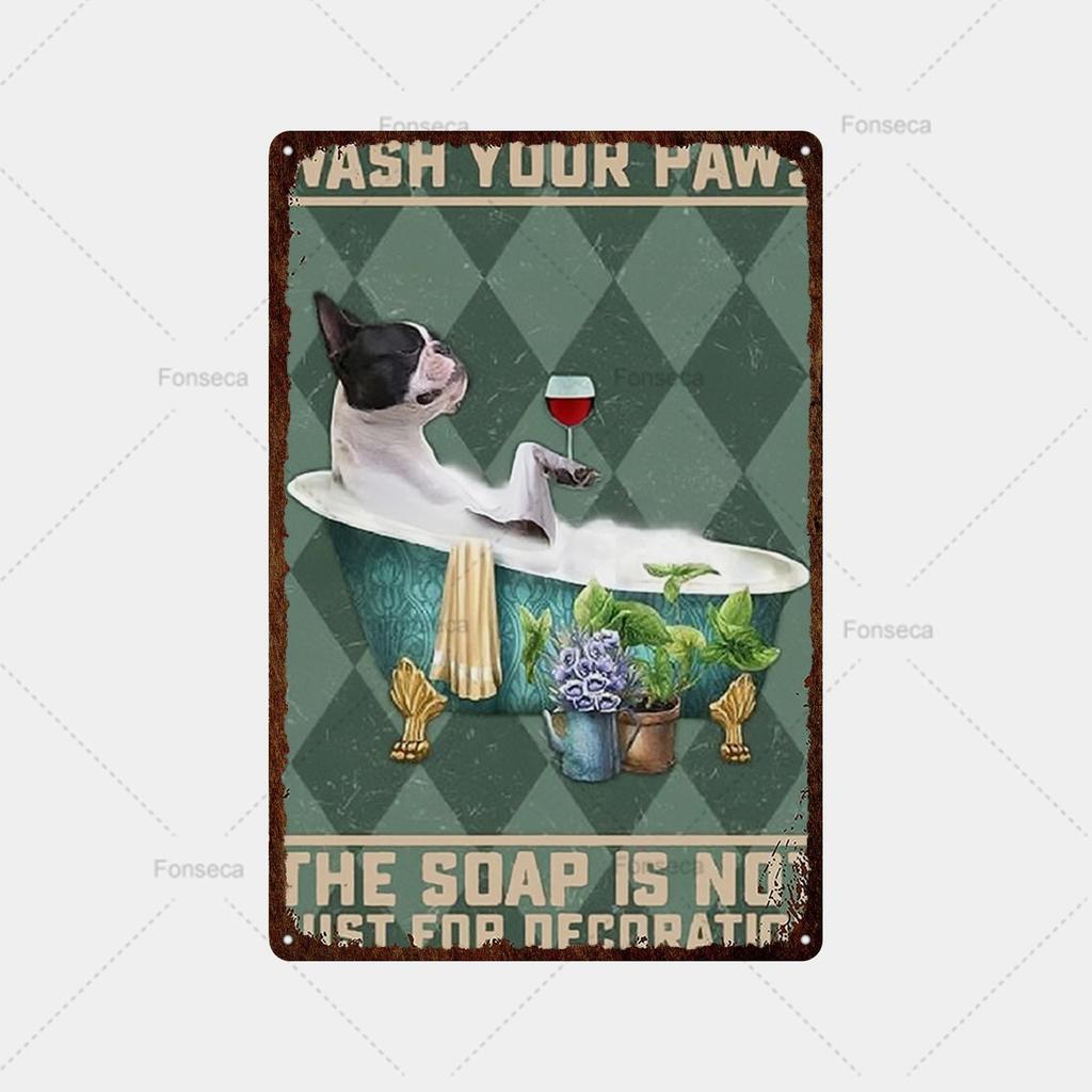 Dog Slogans Green Background Metal Signs Retro Tin Signs Metal Retro Wall Decoration Bar Bar Club Metal Posters Decoration