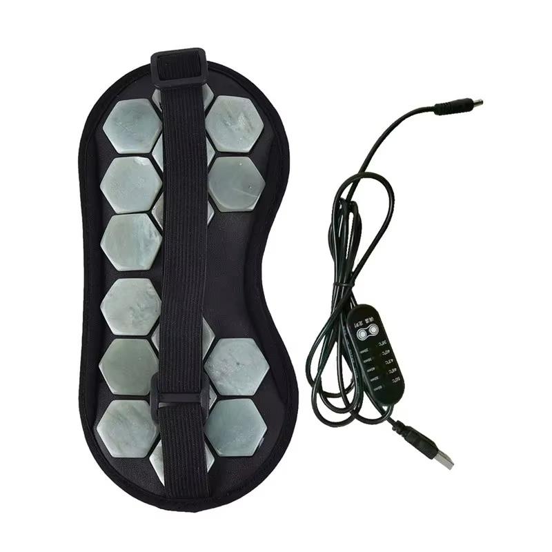 

Electric Jade Eye Stone Mask Tourmaline Heating Eye Massager Hot Compress Eye Muscle Relaxation Sleep Comfort Jade зелёный