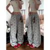 Womens Vintage Streetwear Sweatpants Loose Fit Wide Leg Hip Hop Dance Pants