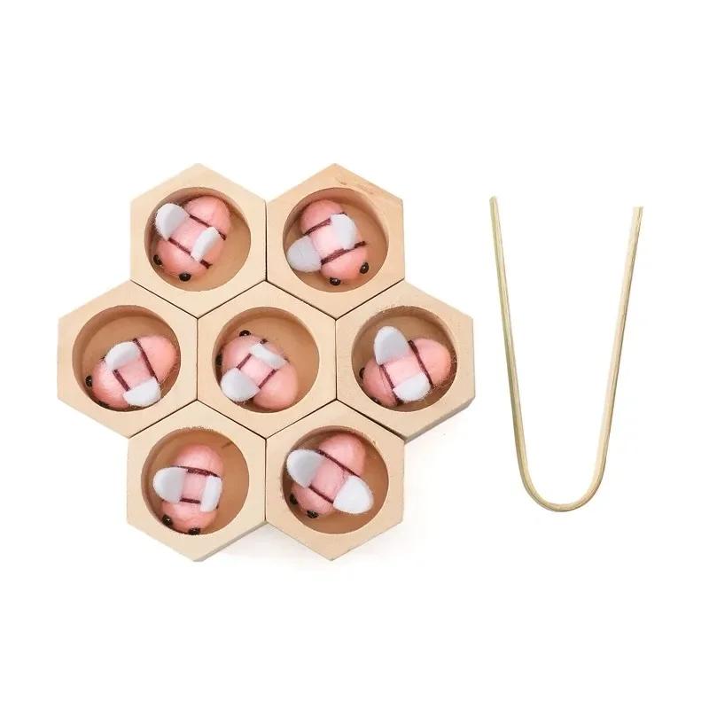 Wooden Bee Hive Sorting & Stacking Toys for Toddlers Learning Montessori Toys Fine Motor Skill Sensory Toys Kids Birthday Gift