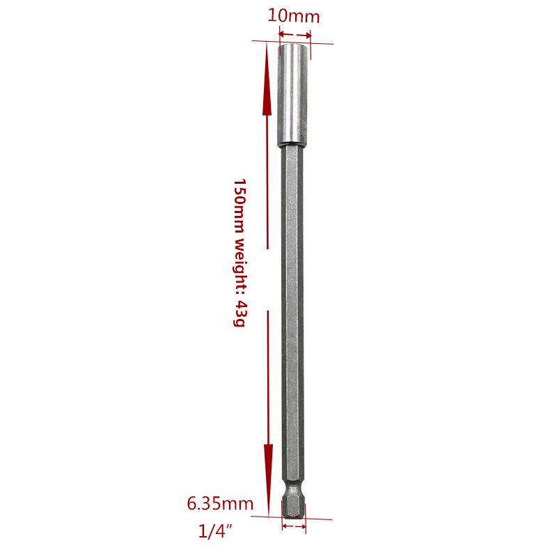 1/4 Elektrischer Schraubendreherkopf Stark magnetische Verlängerungsstange 6,35 mm Schnelladapter.