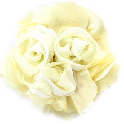 [K3087] - Designer Brooch 'Rose Féérique' Beige