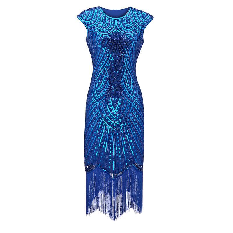 Popular Retro Sequined Dress Gatsby Prom Dress Fringed Beaded Retro Little Dress