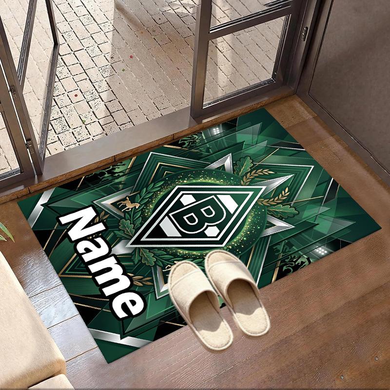Custom Name Personalized Borussia Monchengladbach Print Carpet, Versatile Home Decor Rug, for Playroom, Apartment, Balcony, Entryway, Hallway Gift