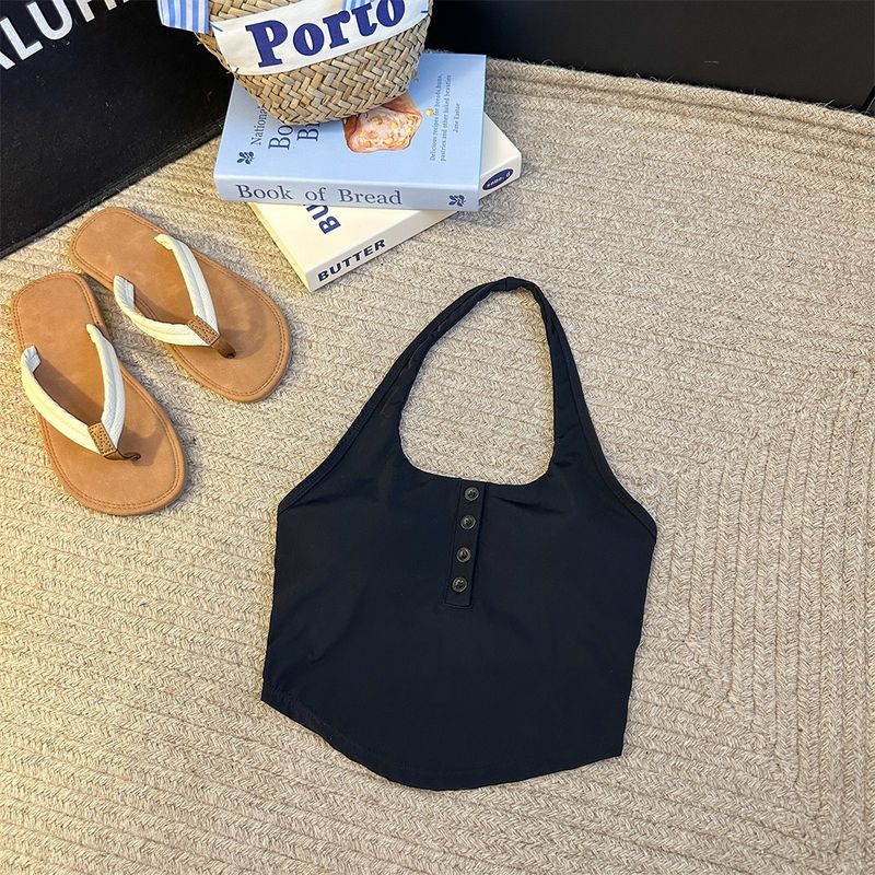 

Halter Breasted Sports Intimates Shockproof Push-up Shape Fixing Running Bra Vest Yoga Professional Bra Outwear Black Free size (40.00kg -62.50kg)