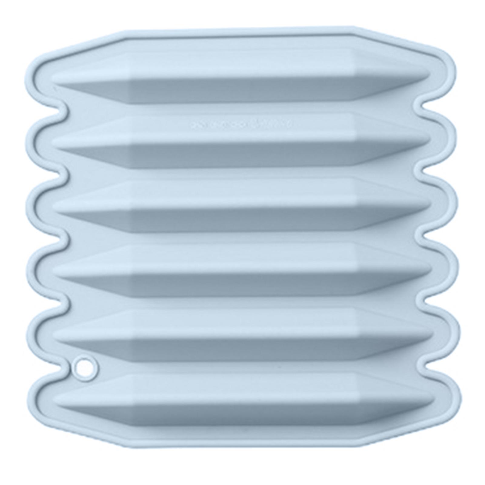 

6-полосная форма для карандашей, антипригарная гибкая многофункциональная форма для пищевых карандашей, трафарет для помадки для выпечки синий