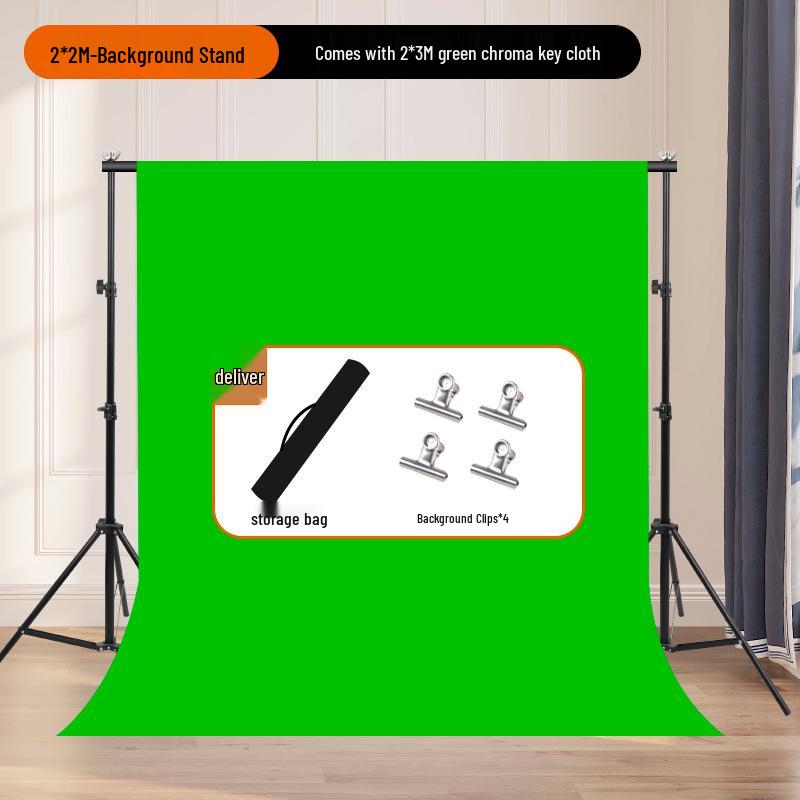 Portable Pull-Down Green Screen: Thick, Liftable, Telescopic Background for Keying and Live Streaming