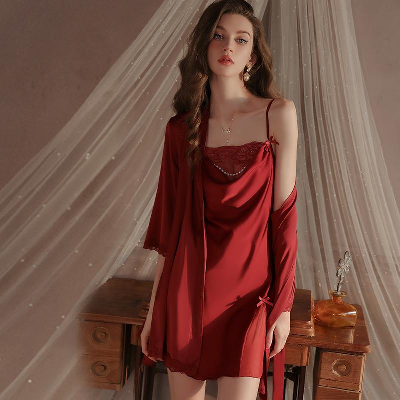 Women Sexy Lingerie Set Erotic Mesh Backless Suspender Nightgown Tie Up Outer Robe Porn Underwear Sex Costumes