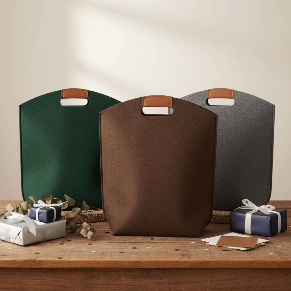 High Quality Solid Color Felt Bag Large Capacity Reusable Utility Tote Portable Eco-Friendly Shopping Bag Exhibition Gift