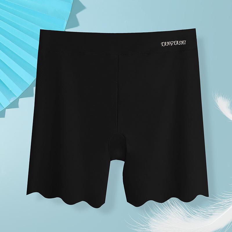 Women's High-Waist Ice Silk Seamless Safety Panties - Summer Style, Plus Size, Anti-Exposure 