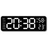 5503 Multi-Function Electronic Alarm Clock - Large Font, Rectangular Design, Wall-Mountable or Stand-Alone