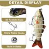 Multi Joint Bait, Suitable for Barracuda, Perch, and Salmon Perch, Equipped with Three Hooks (Type B) for Freshwater and Saltwater