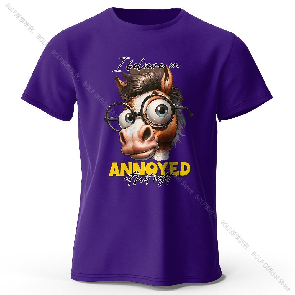 

Cartoon Horse Print 100% Cotton T-Shirt, Soft & Breathable Round Neck Short Sleeve Tee, Unisex Fun & Whimsical Style 4XL